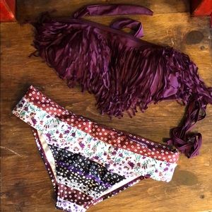 New! Fringe/ Floral Bathing Suit
